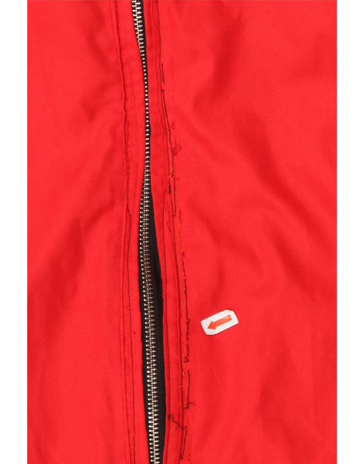 VINTAGE Mens Hooded Windbreaker Jacket UK 46 3XL Red