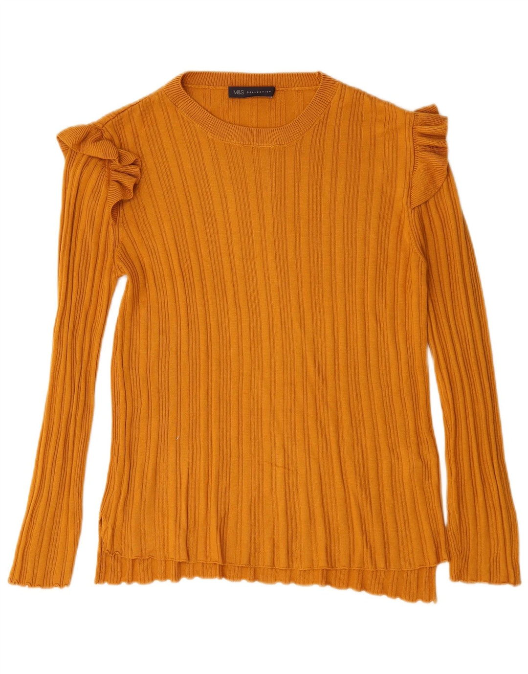 Marks & Spencer Top da donna a maniche lunghe UK 12 Acrilico giallo medio