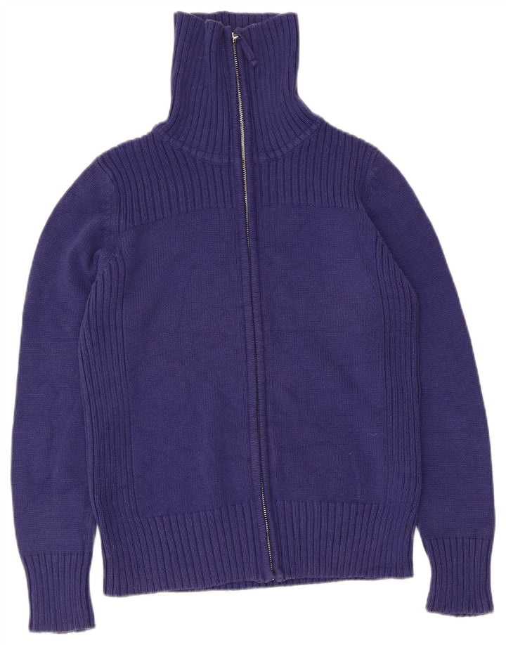 Maglione cardigan da donna Marks & Spencer UK 14 Cotone blu medio