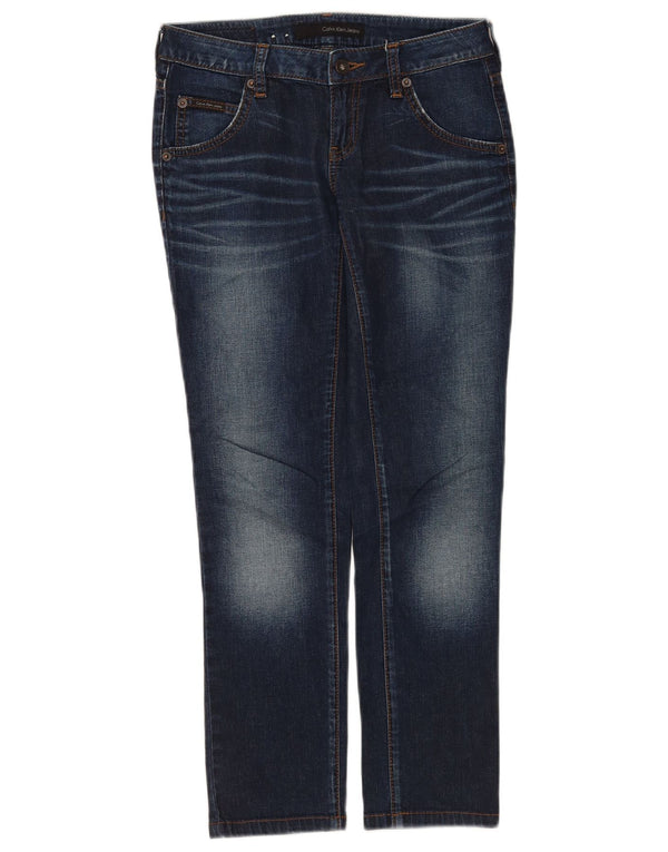 Jeans slim a vita bassa da donna Calvin Klein W25 L27 cotone blu navy