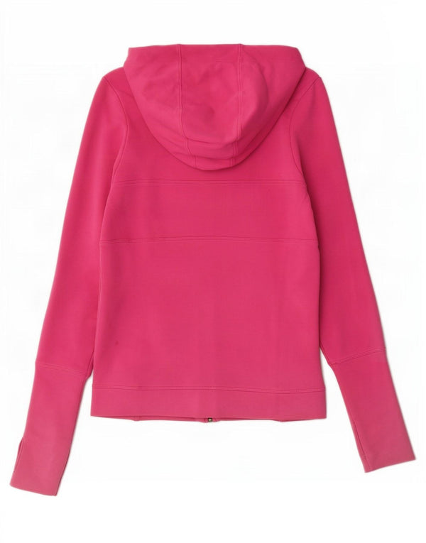 Felpa con cappuccio e zip Nike Dri Fit da donna UK 8/10 piccolo cotone rosa