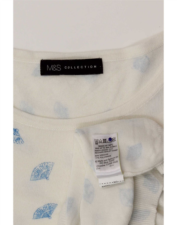 Maglione da donna con scollo a barca e motivo astratto Marks & Spencer UK 18 XL B