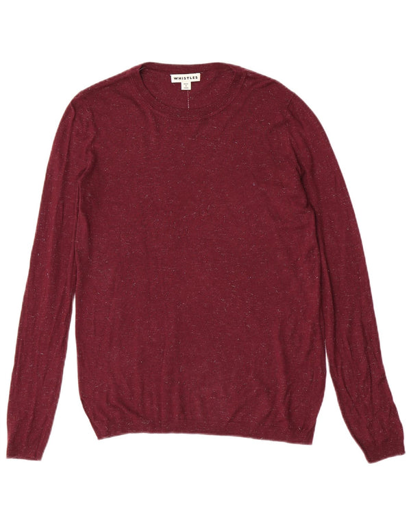 Maglione da donna con scollo a barca Whistles UK 8 piccolo bordeaux screziato