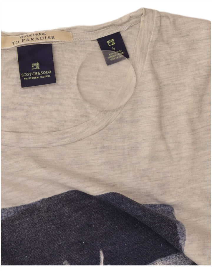 T-shirt grafica da uomo SCOTCH & SODA Top piccola in cotone grigio
