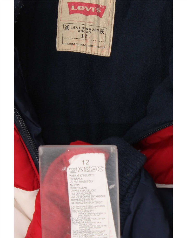 Giacca imbottita con cappuccio Levi's per ragazzi 11-12 anni Colorblock blu navy