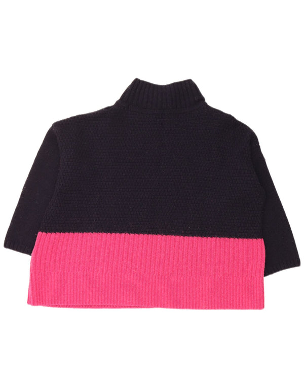 BARBOUR Maglione da donna con collo alto e maglione UK 18 XL Blu navy color block