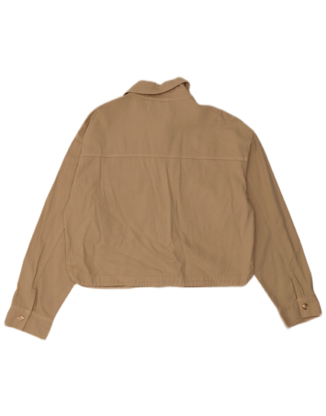 Giubbotto bomber oversize corto da donna Zara UK 10 piccolo cotone beige