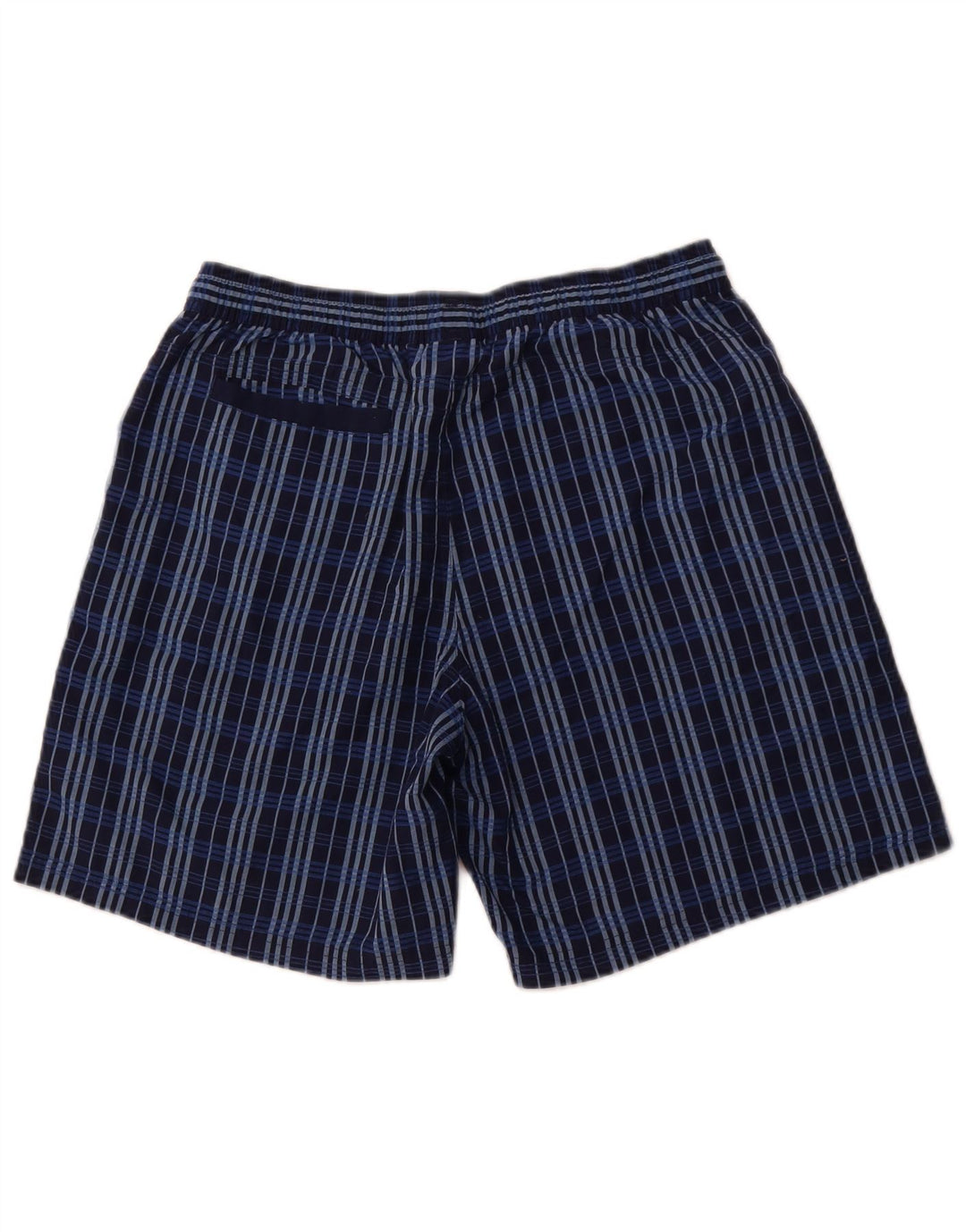Pantaloncini da bagno da uomo Adidas medi in poliestere a quadri blu navy