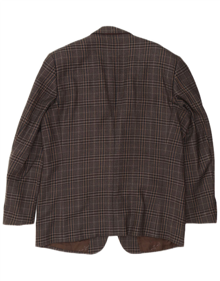 Giacca blazer da uomo a 2 bottoni Pierre Cardin UK 40 grande pied de poule marrone