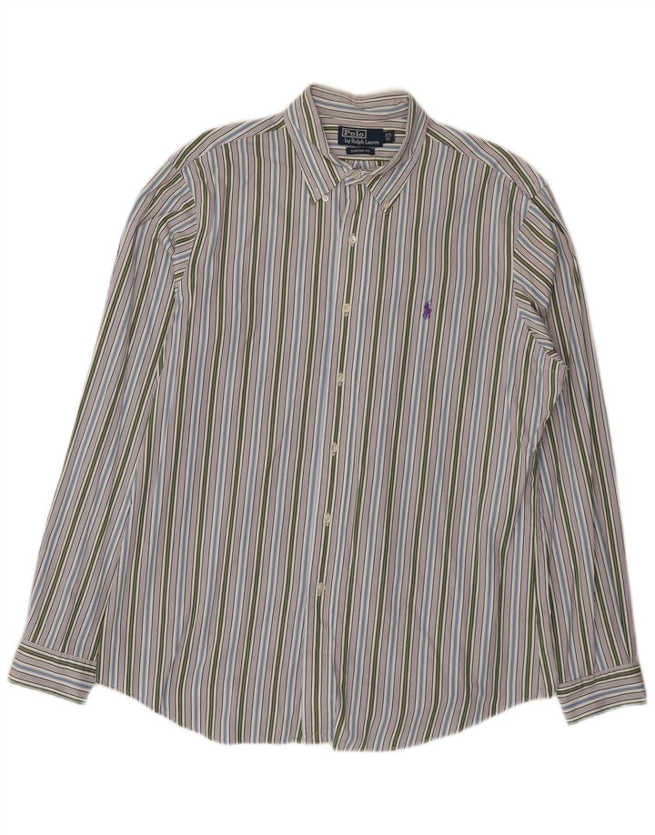 POLO RALPH LAUREN Camicia da uomo Taglia 16 1/2 42 Grandi righe multicolori