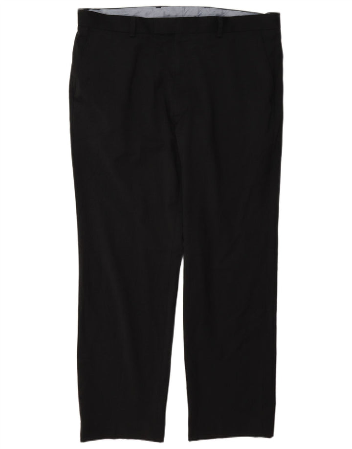 Pantaloni da abito vestibilità regolare da uomo Marks & Spencer W36 L29 lana blu navy