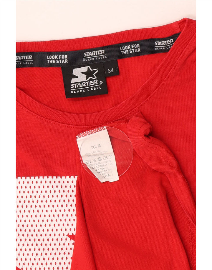 T-shirt grafica da uomo Starter Top in cotone rosso medio