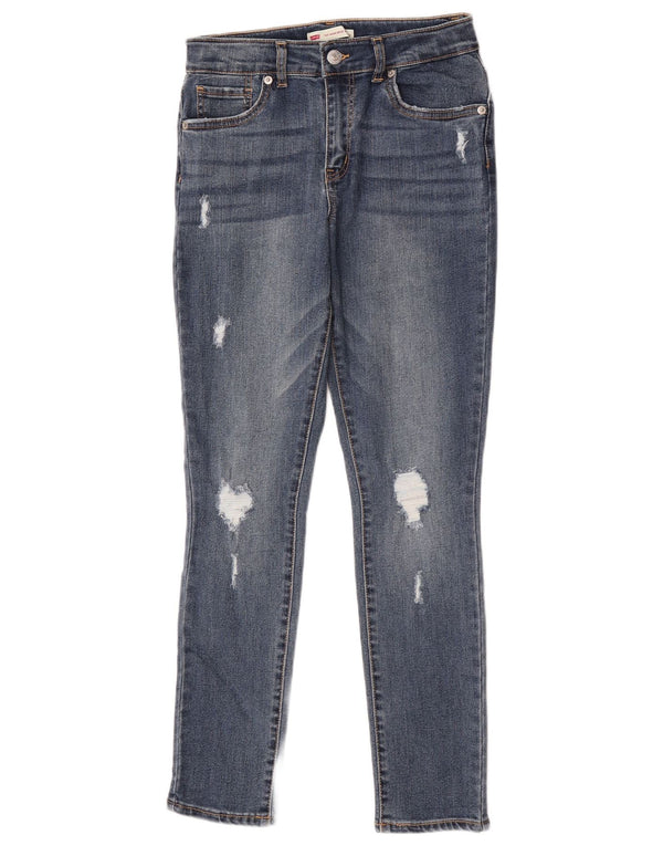 Levi's Girls 721 Jeans skinny effetto invecchiato 13-14 anni W26 L28 Blu