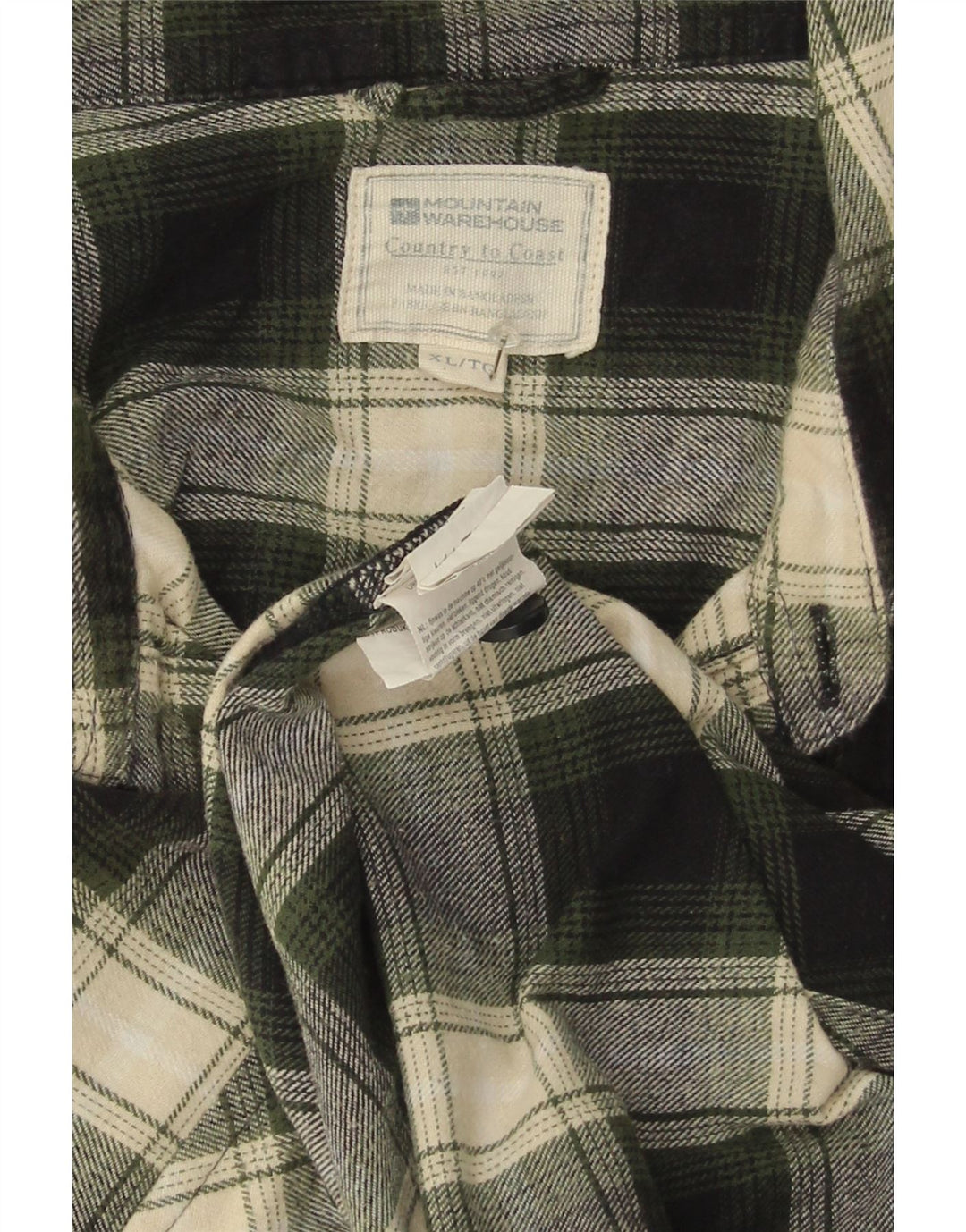 Camicia da uomo in flanella di Mountain Warehouse XL in cotone a quadri verdi
