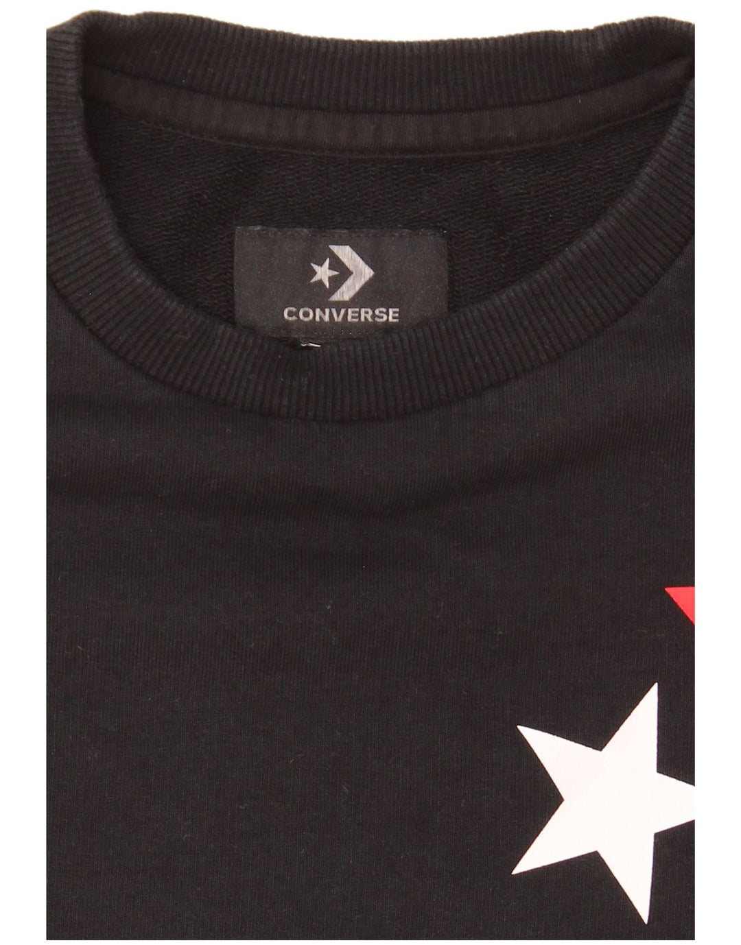 Felpa con grafica da donna Converse Jumper UK 8 Small Nera