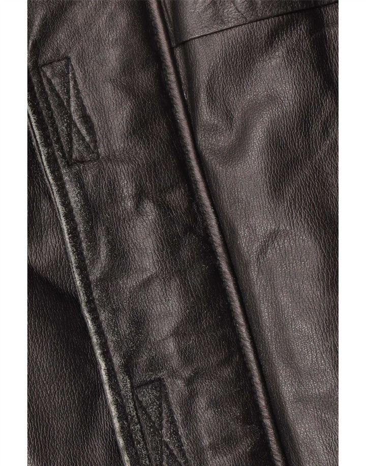 Cappotto in pelle da uomo vintage IT 48 in pelle nera media