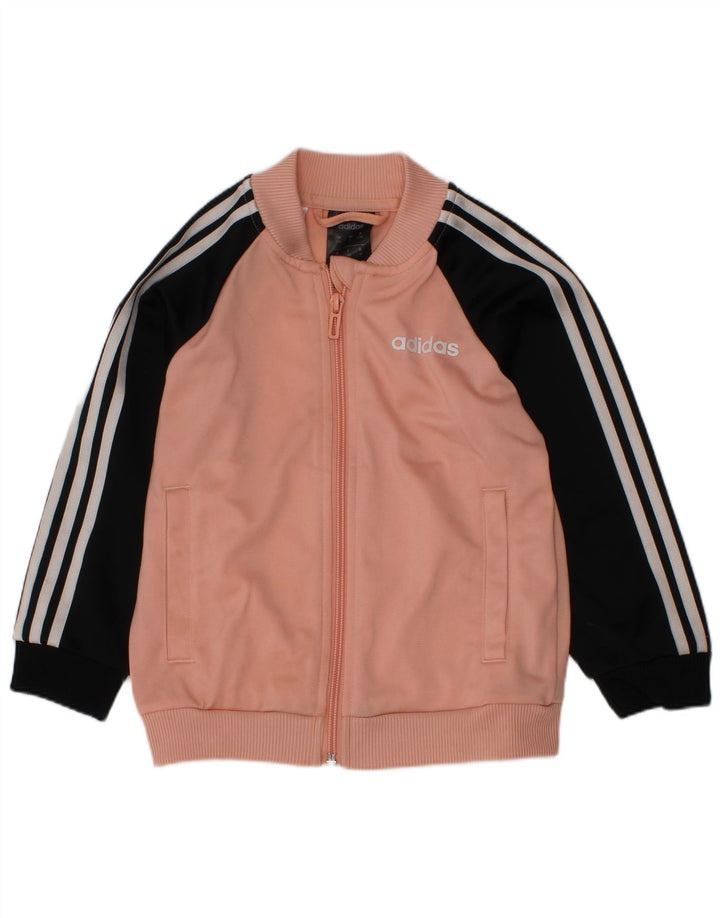 Giacca superiore della tuta da ragazza ADIDAS 2-3 anni Poliestere color block rosa