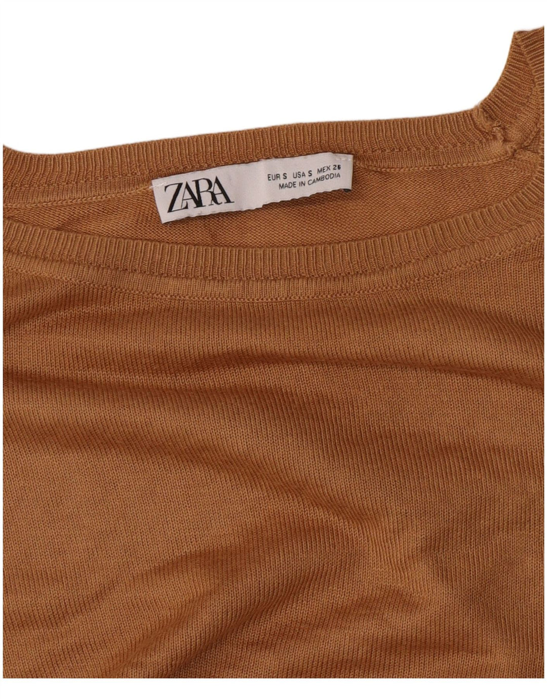 Maglione maglione oversize con scollo a barca da donna Zara UK 10 piccolo marrone