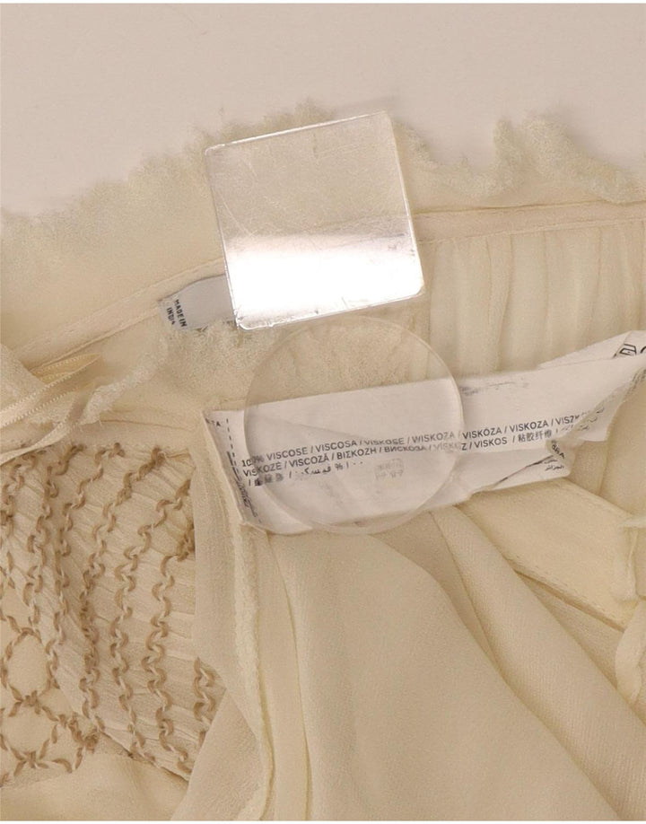 Camicetta trasparente da donna Mango Top UK 12 Viscosa bianco sporco medio