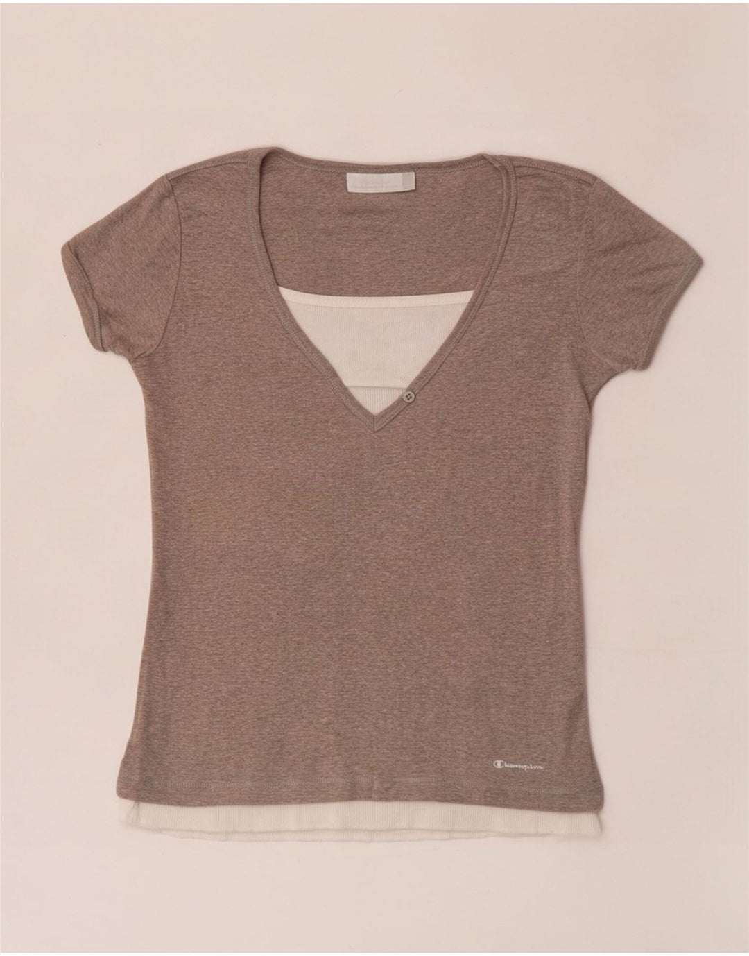T-shirt da donna Champion Top UK 14 Large Grigio Colourblock