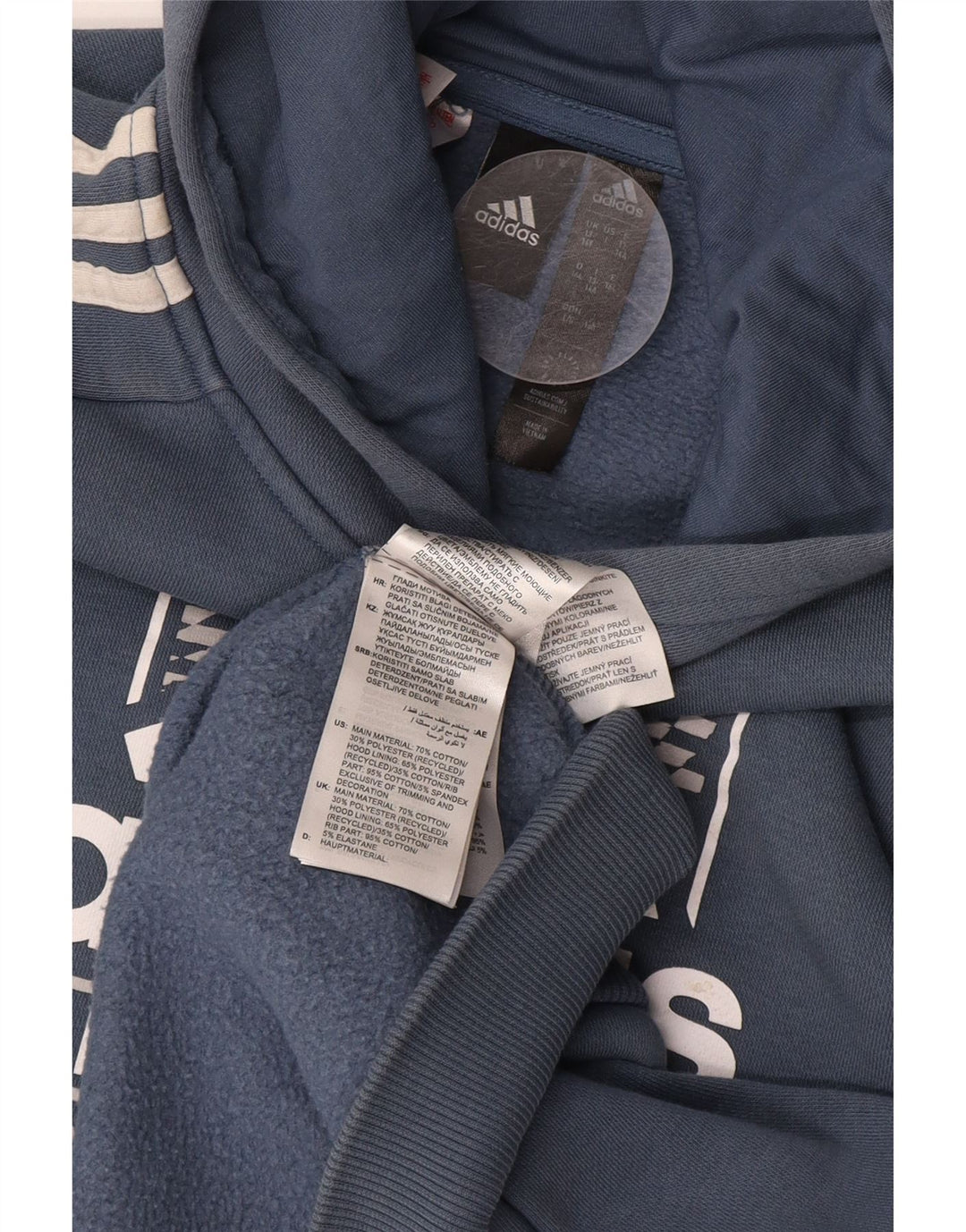 Felpa con cappuccio grafica ADIDAS per ragazzi 13-14 anni in cotone blu