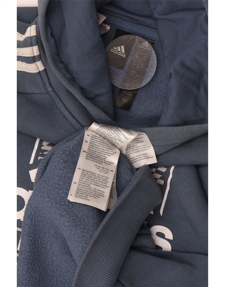 Felpa con cappuccio grafica ADIDAS per ragazzi 13-14 anni in cotone blu