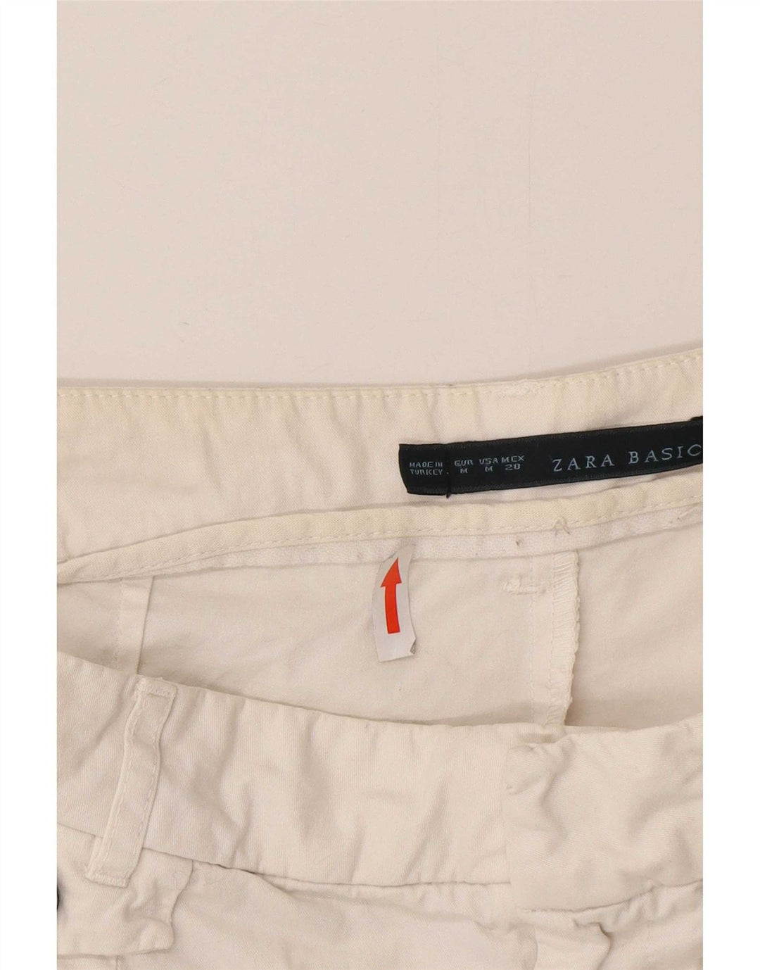 Pantaloni chino slim da donna Zara medi W32 L30 cotone bianco