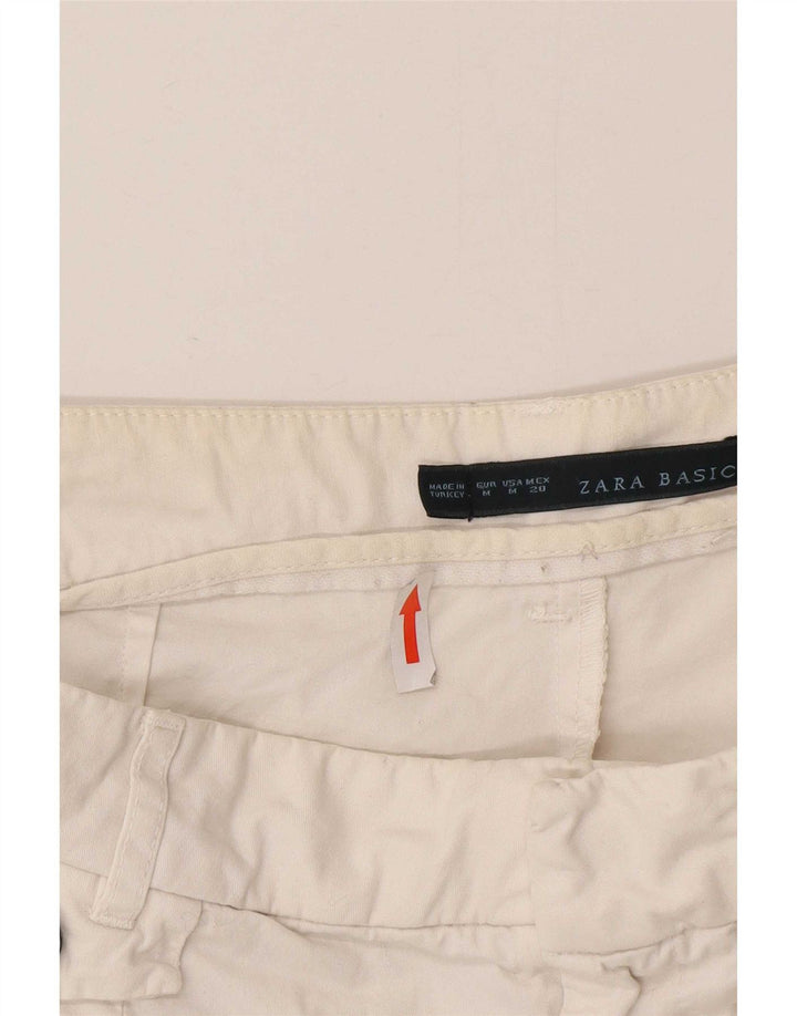 Pantaloni chino slim da donna Zara medi W32 L30 cotone bianco