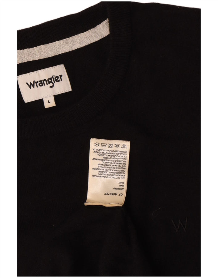 Maglione maglione girocollo da uomo Wrangler grande cotone nero