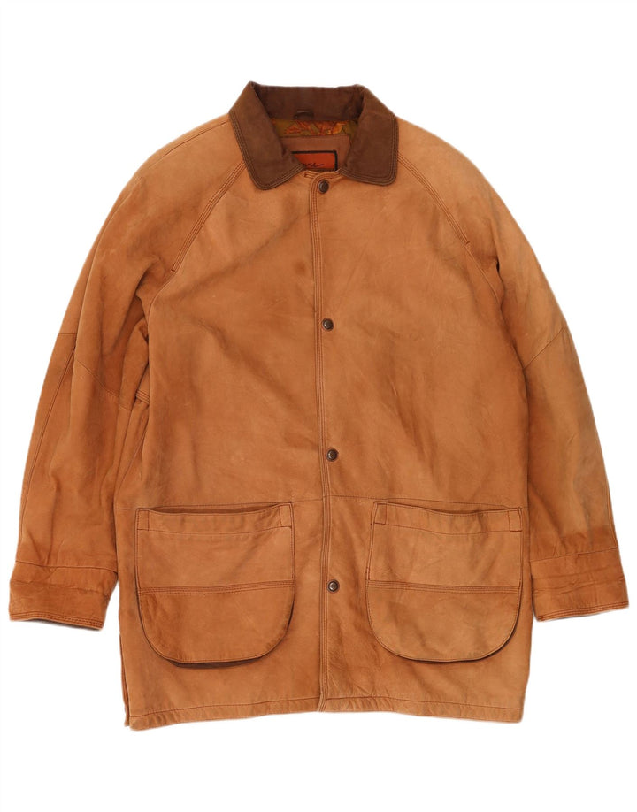 Giacca in pelle da uomo Cayenne UK 40 grande in pelle marrone