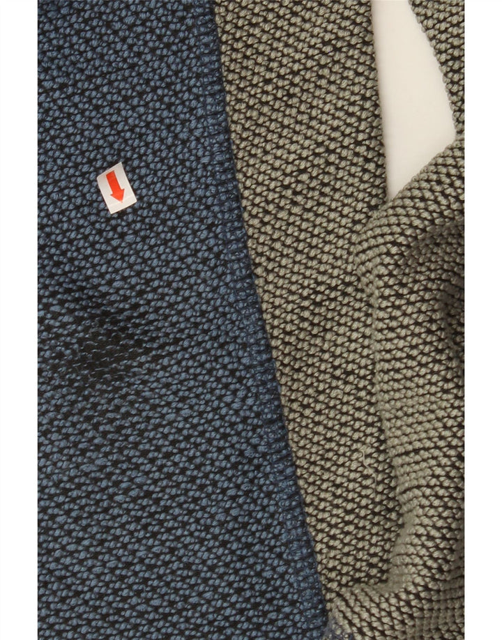 WEIRD FISH Mens Zip Neck Jumper Sweater Large Navy Blue Colourblock Vintage Weird Fish and Second-Hand Weird Fish from Messina Hembry 