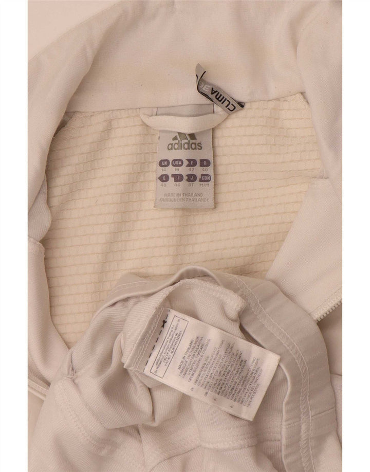 Giacca da tuta da donna Adidas Climalite UK 14 grande poliestere bianco