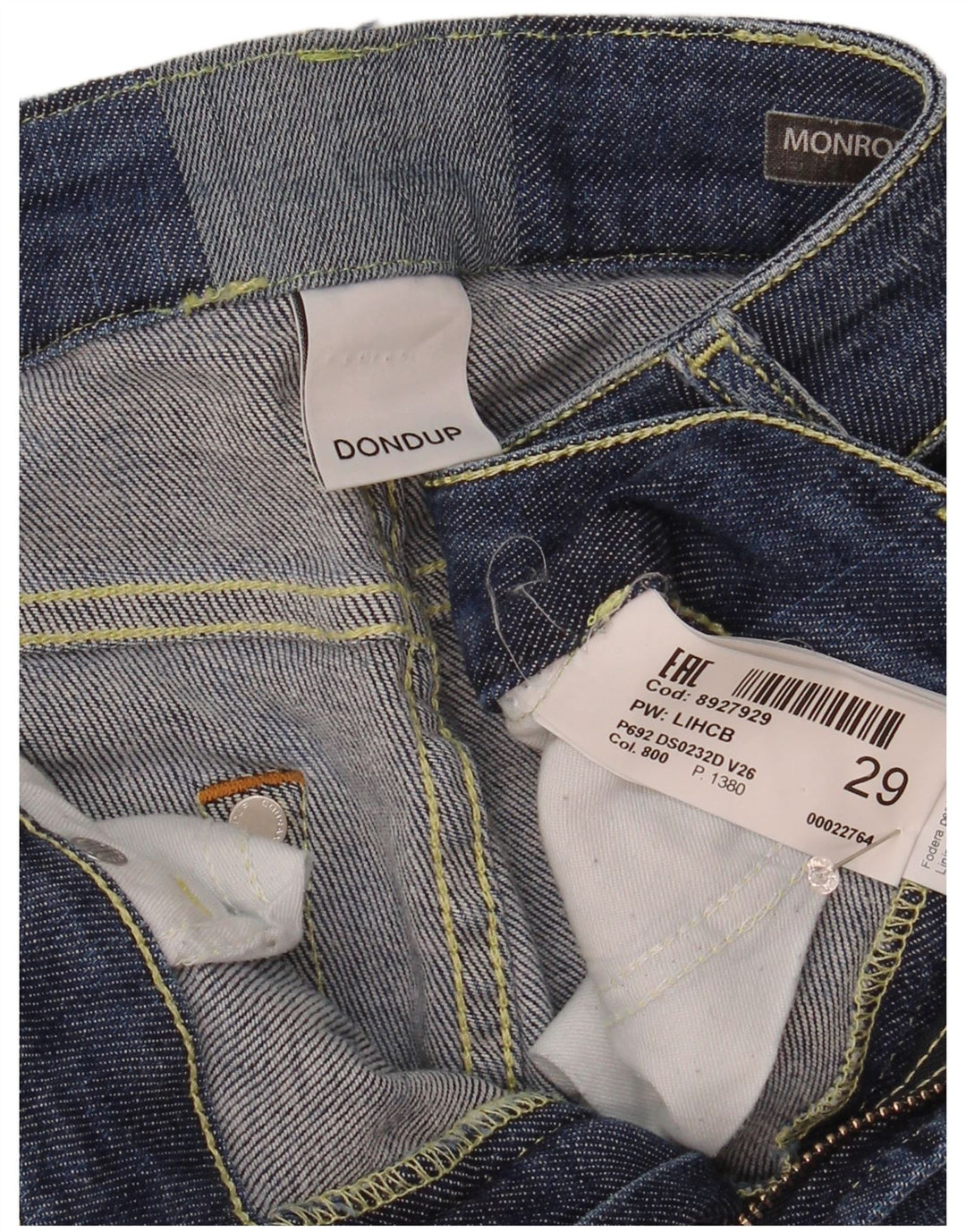 Dondup Jeans Monroe Slim da Donna W29 L28 Cotone Blu