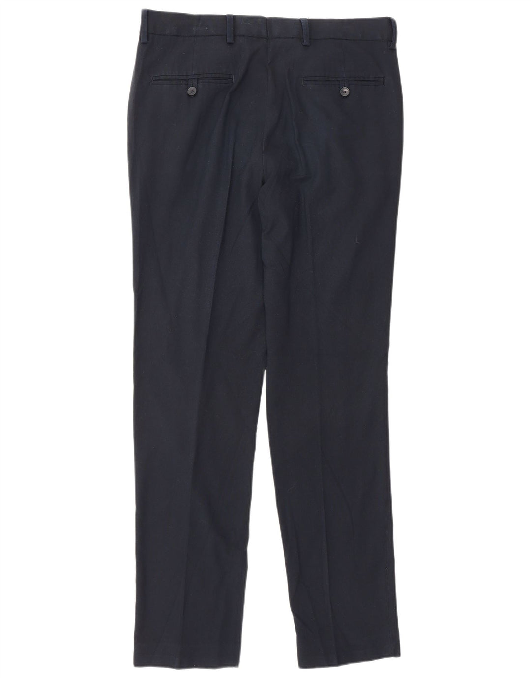 Pantaloni chino slim da uomo Marks & Spencer W32 L30 poliestere blu navy