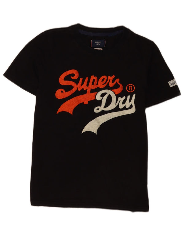 T-shirt grafica da donna Superdry Top UK 8 Small in cotone nero