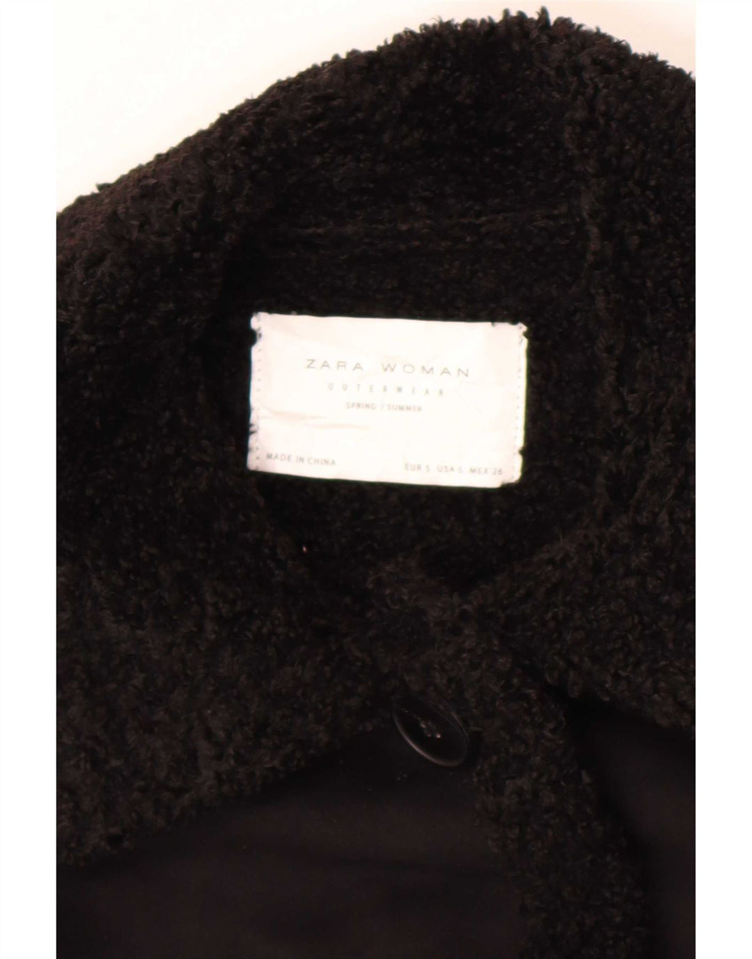 Cappotto Sherpa da donna Zara UK 10 piccolo nero