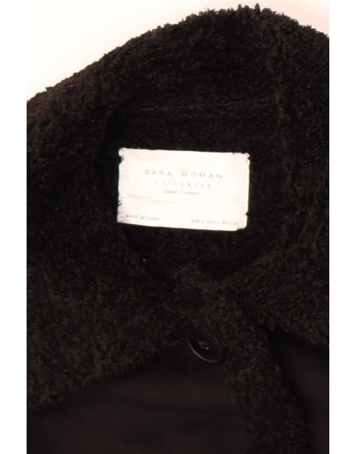 Cappotto Sherpa da donna Zara UK 10 piccolo nero
