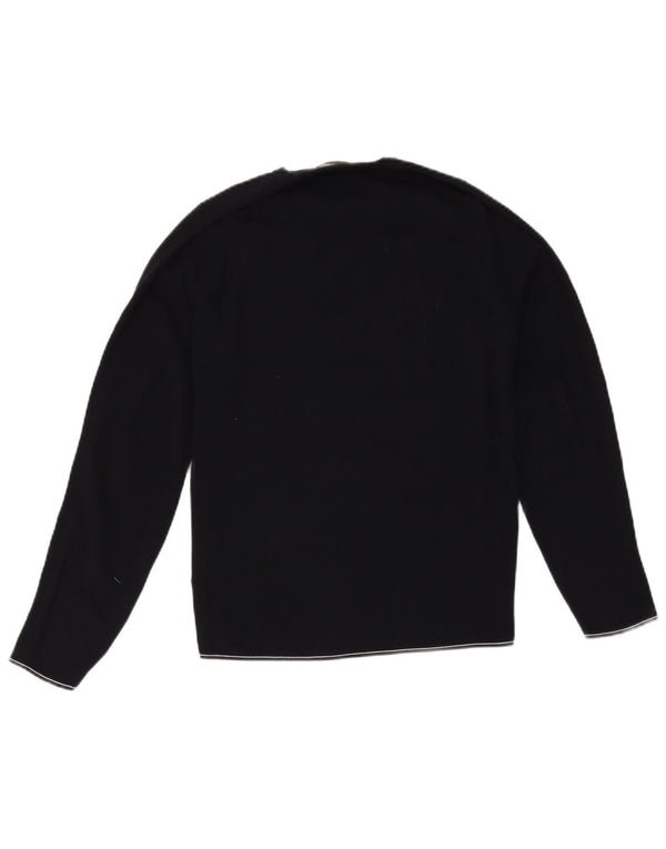 Maglione maglione girocollo da donna Massimo Dutti UK 14 cotone medio blu navy