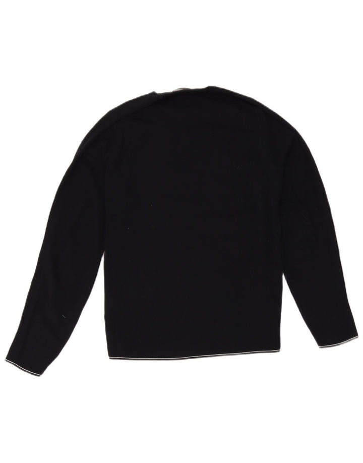Maglione maglione girocollo da donna Massimo Dutti UK 14 cotone medio blu navy