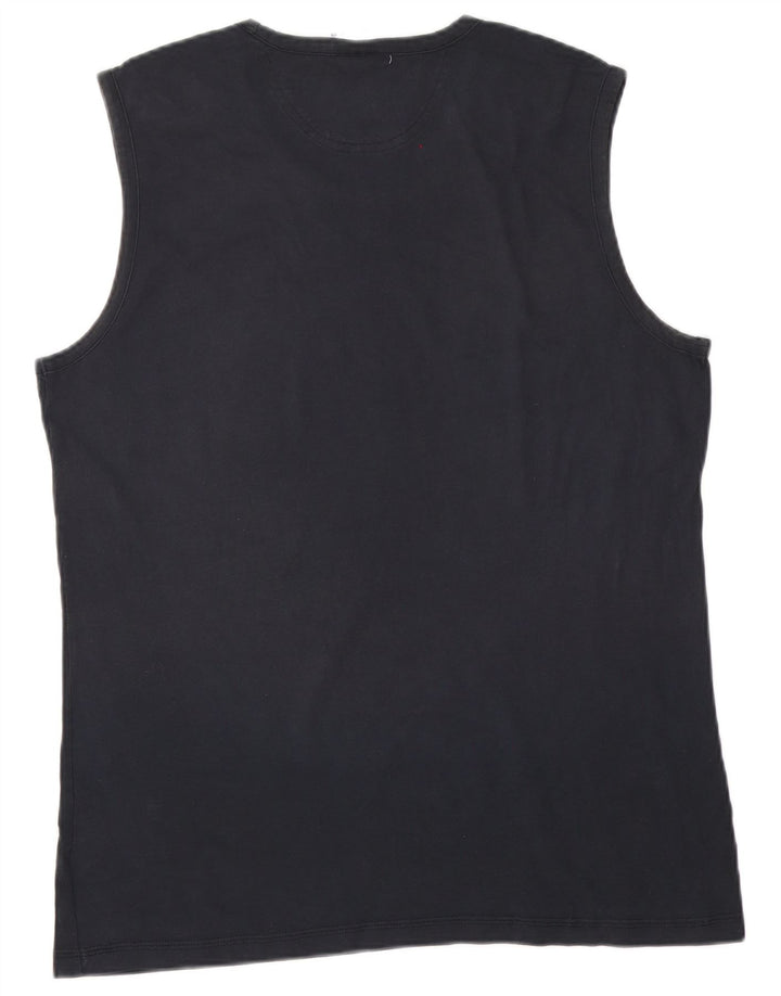 Canotta Adidas da uomo grande in cotone blu navy