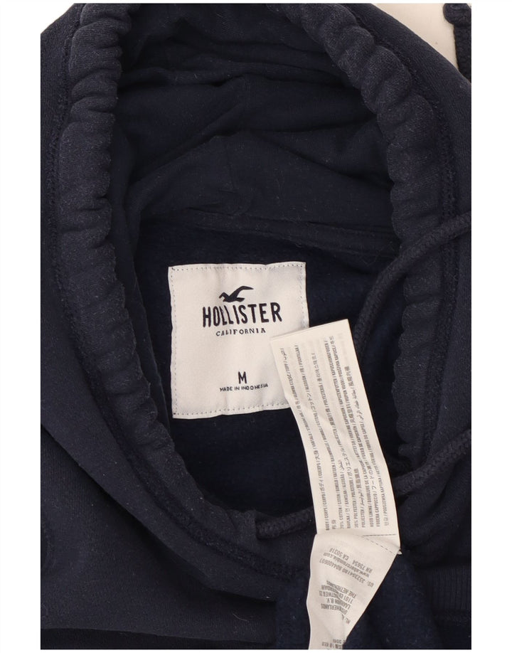 Maglione con cappuccio grafico da donna HOLLISTER UK 14 cotone medio blu navy