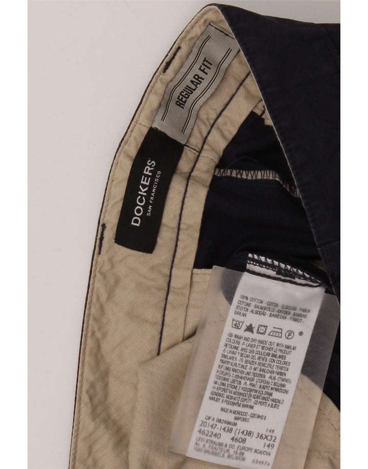 Pantaloni chino vestibilità regolare da donna Dockers W36 L32 cotone blu navy