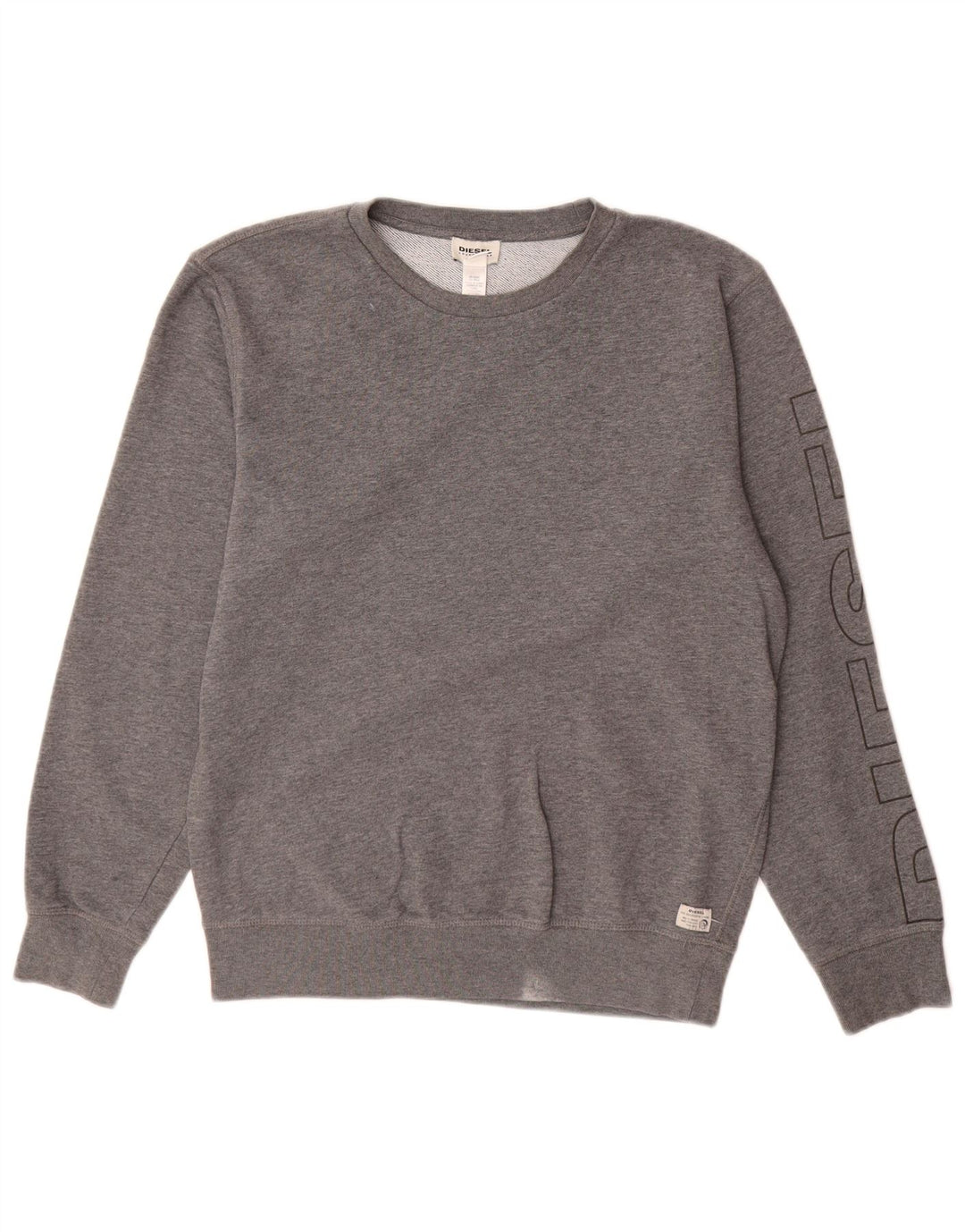 Diesel Felpa con grafica da uomo Maglione piccolo in cotone grigio