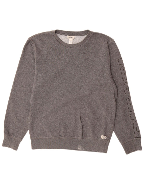 Diesel Felpa con grafica da uomo Maglione piccolo in cotone grigio