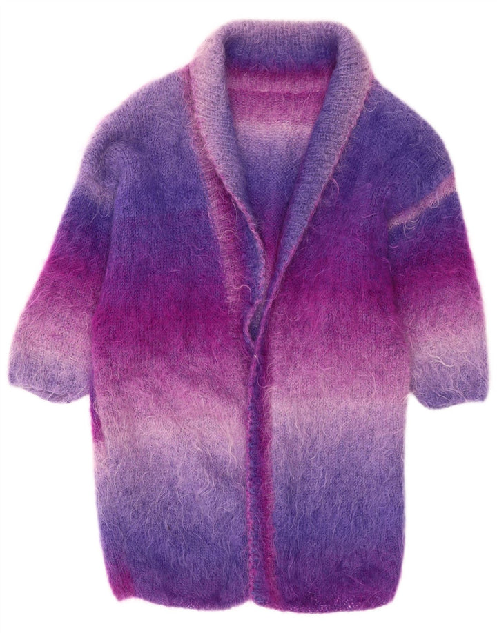 Maglione maglione lungo da donna vintage UK 14 grande multicolore