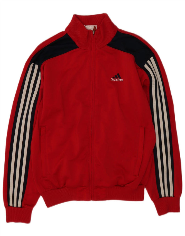 Giacca da tuta da ragazza Adidas 13-14 anni in poliestere color block rosso