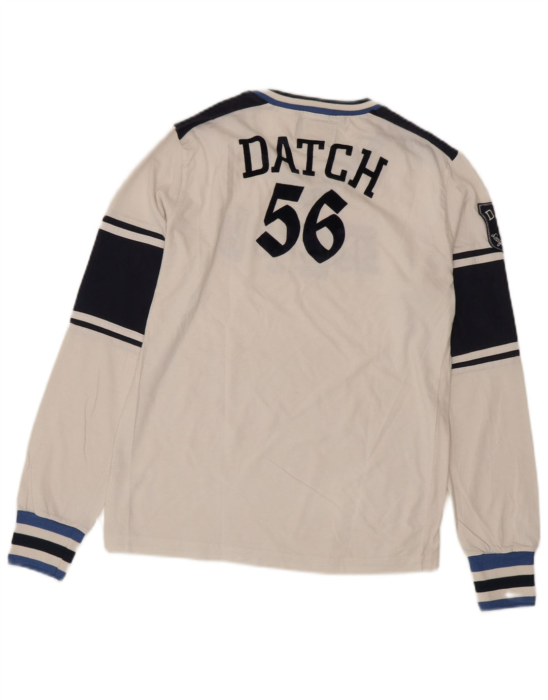 Datch Mens Muscle Graphic Top manica lunga UK 12 Medium White Colourblock