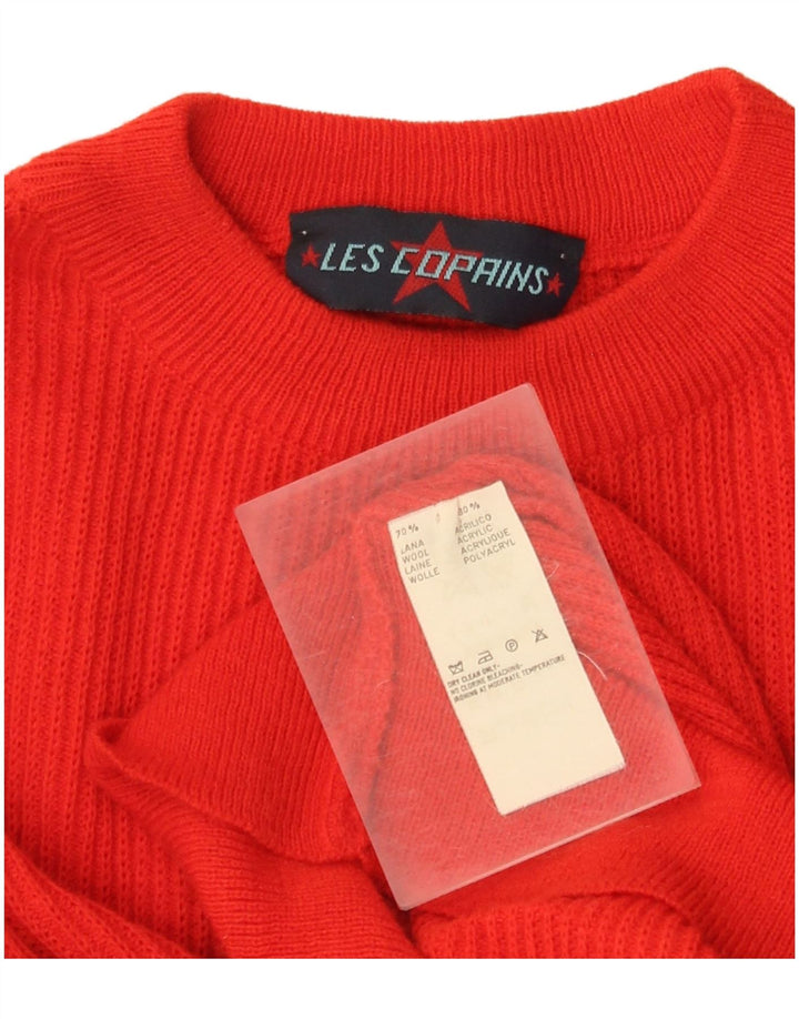 Maglione maglione girocollo da donna Les Copains UK 16 grande lana rossa