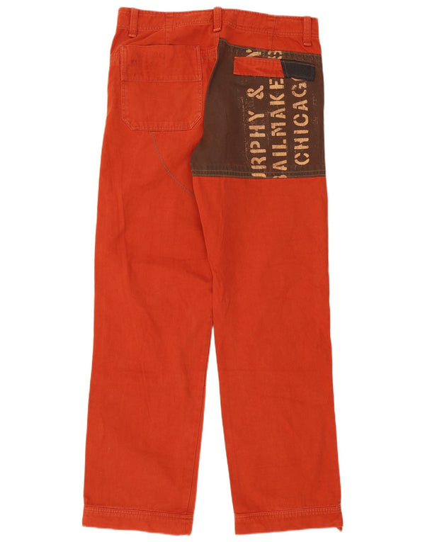 Pantaloni casual grafici da uomo Murphy & Nye W36 L36 Orange Cotton Army