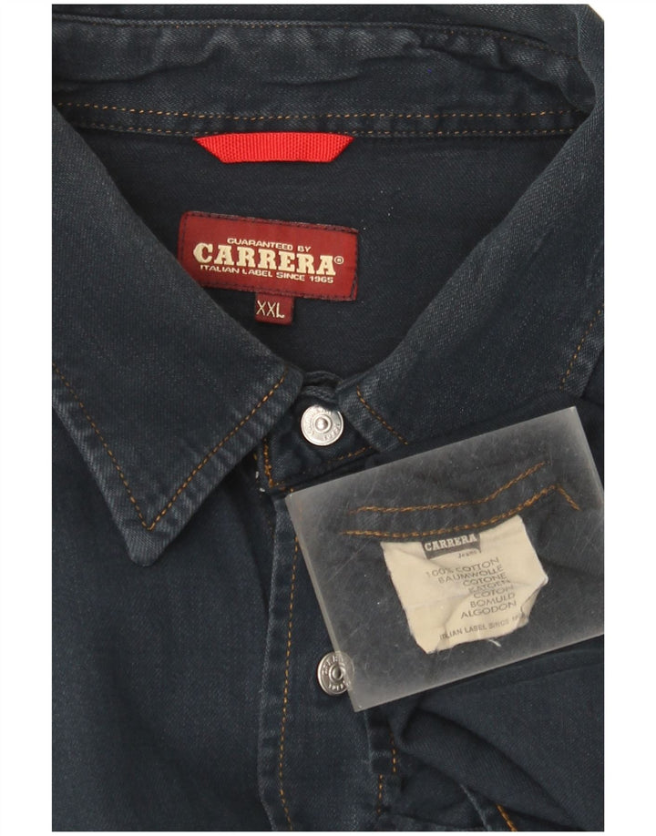 Camicia in denim da uomo Carrera 2XL cotone blu navy